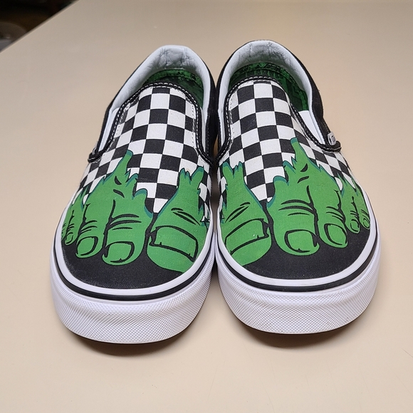 Vans X Marvel Incredible Hulk Checkerboard classic slip skateboard shoes size 9 - Picture 2 of 11